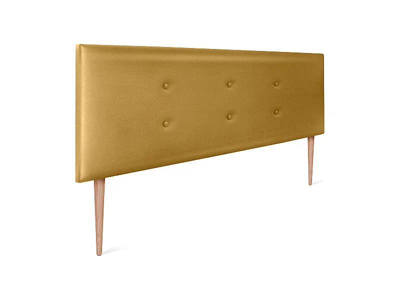 DHOME Kopfteil aus Kunstleder mit 2 Reihen Knöpfen 145x105cm Mit Beinen Betten 135/140 - Dorado