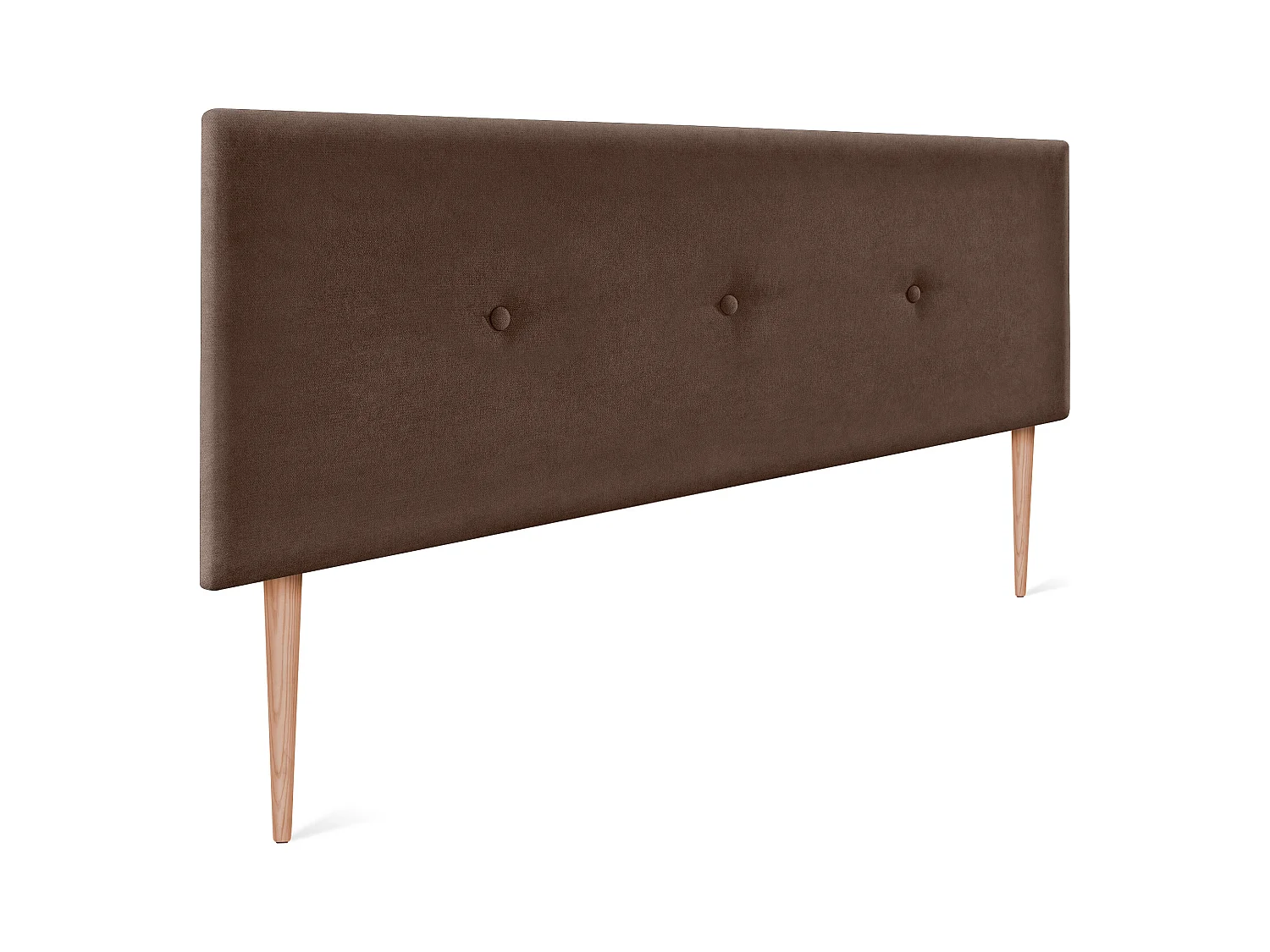 DHOME Tête de lit en tissu Aqualine lisse avec Boutons 135x105cm avec pieds Lits 120/135 - Marron
