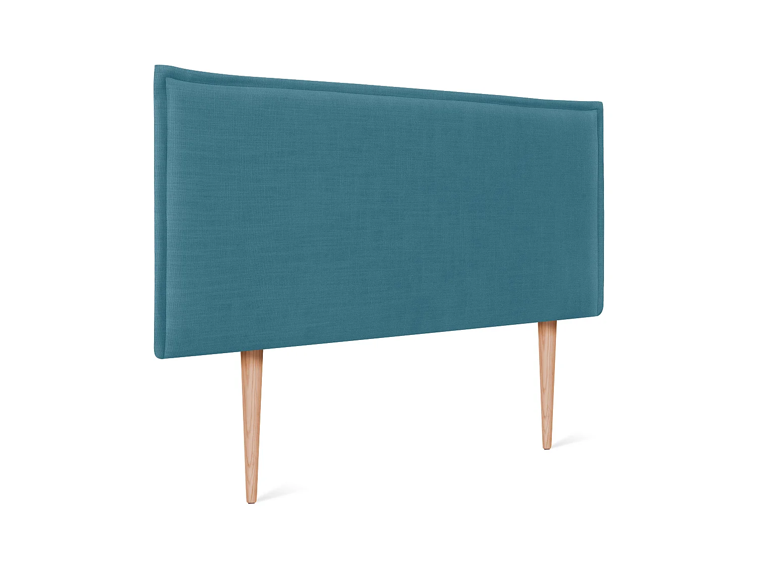 DHOME Tête de lit en lin naturel lisse avec garniture 95x105cm avec pieds Lits 90 - Turquoise