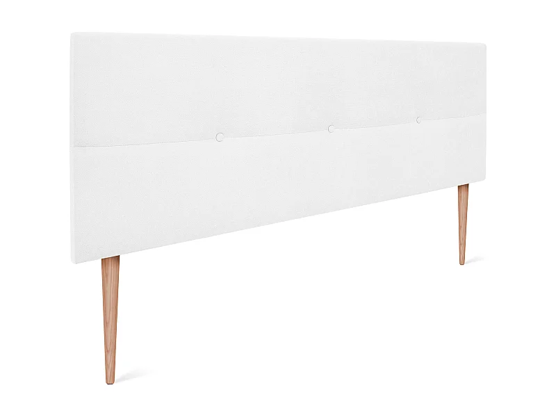 DHOME Tête de lit en tissu Aqualine avec Boutons 145x105cm avec pieds Lits 135/140 - Blanc