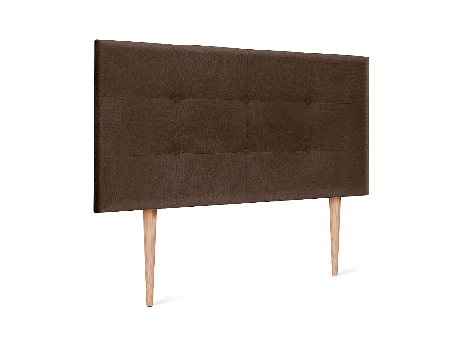 DHOME Tête de Lit en Tissu Aqualine Capitonné 110x115cm avec Pieds Lit 105 - Marron