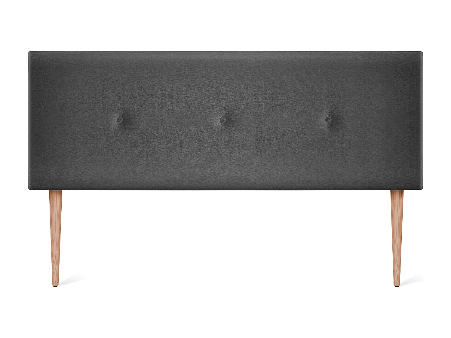 DHOME Testiera in de Similpelle Liscia con bottoni 145x105cm Con le gambe Letti 135/140 - Grigio