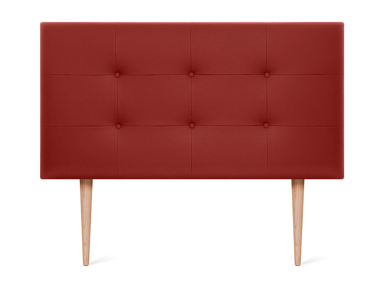 DHOME Testiera capitonnè in ecopelle 95x115 cm con gambe letto 90 - Rosso