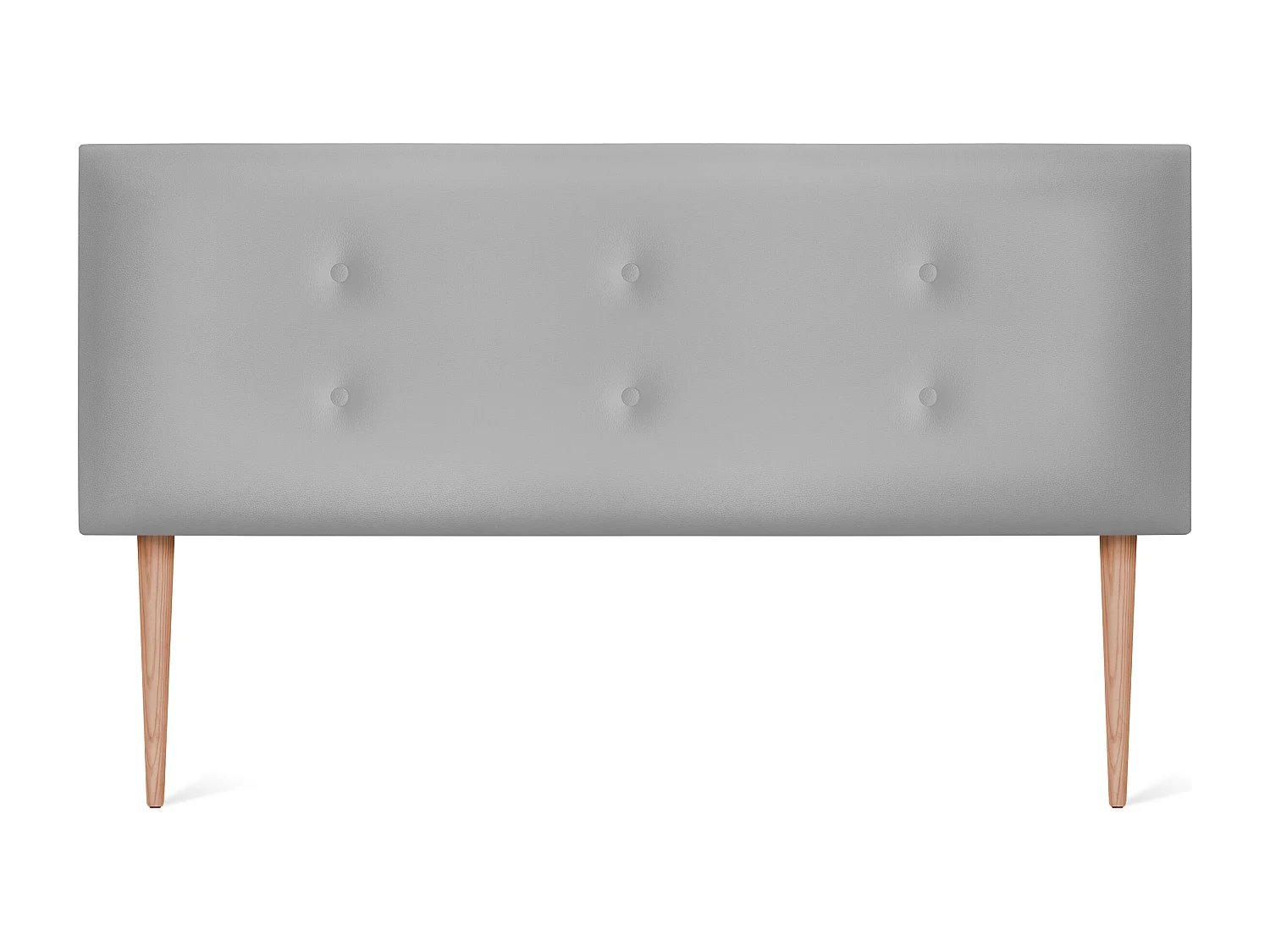 DHOME Cabeceira de  Couro sintético con 2 Fileiras de botões 160x105cm com Pernas Camas 150/160 - Cinza claro