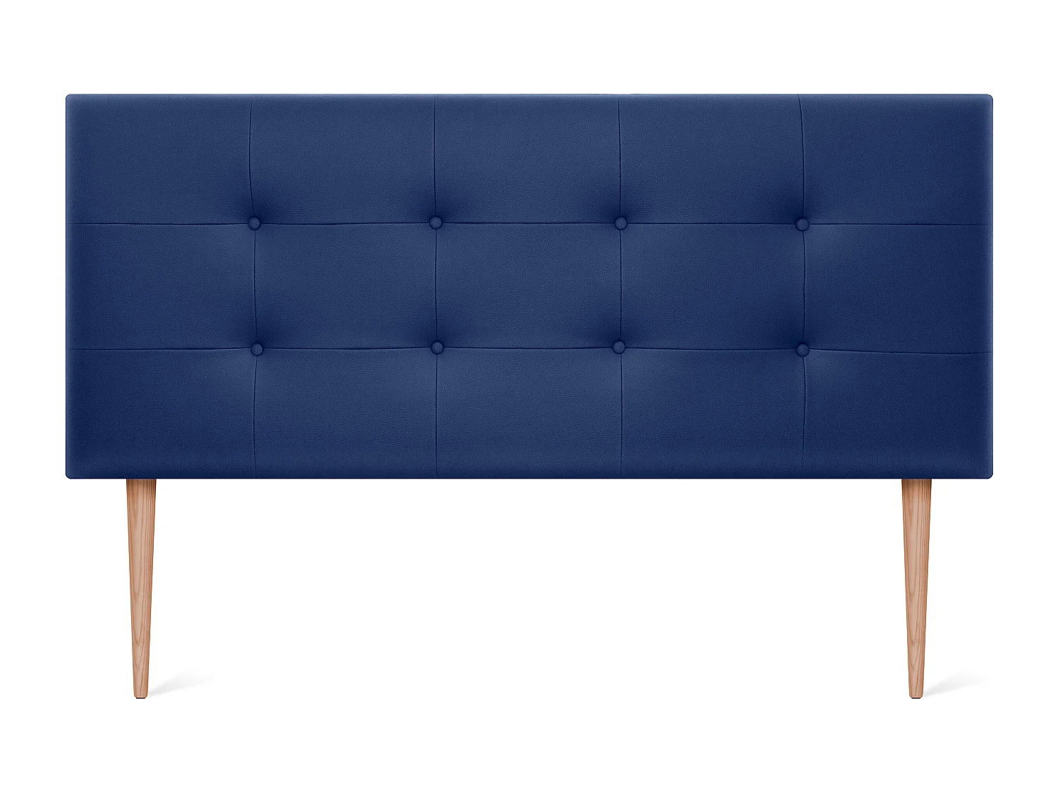 DHOME getuftetes Kunstleder-Kopfteil 145 x 115 cm mit Bettbeinen 135/140 – Blau