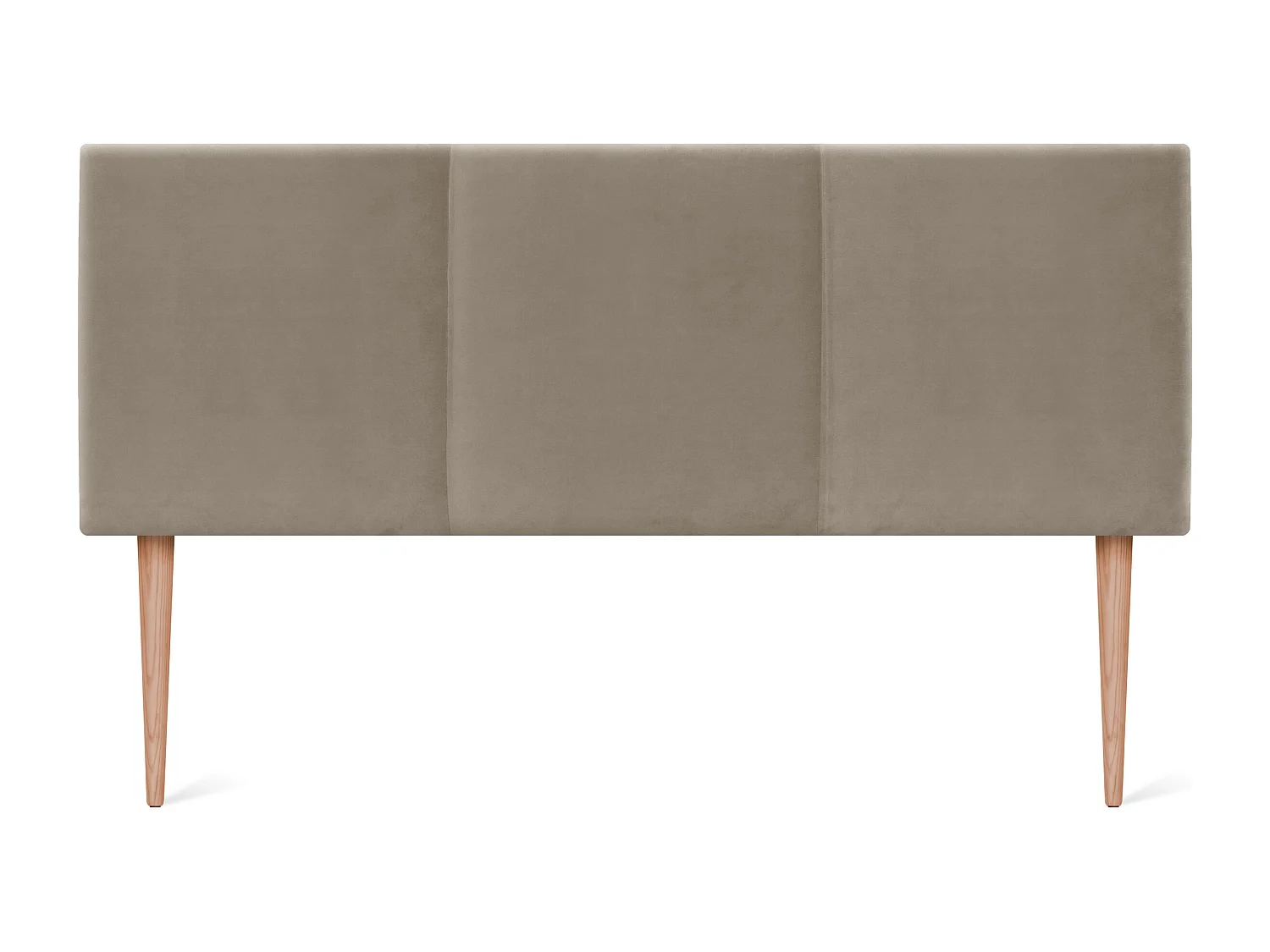 DHOME Kopfteil aus glattem Samt mit drei Paneelen 95x105cm Mit Beinen Betten 90 - Beige