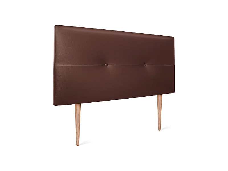 DHOME Kopfteil aus Kunstleder mit Knöpfen 95x105cm Mit Beinen Betten 90 - Schokolade