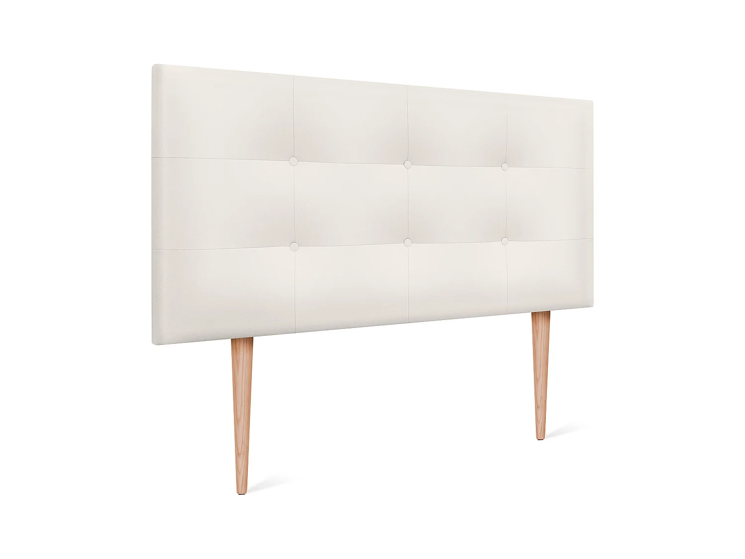 DHOME Tête de lit en Similicuir Capitonné 90x115cm avec Pieds Lits 80/90 - Ivoire