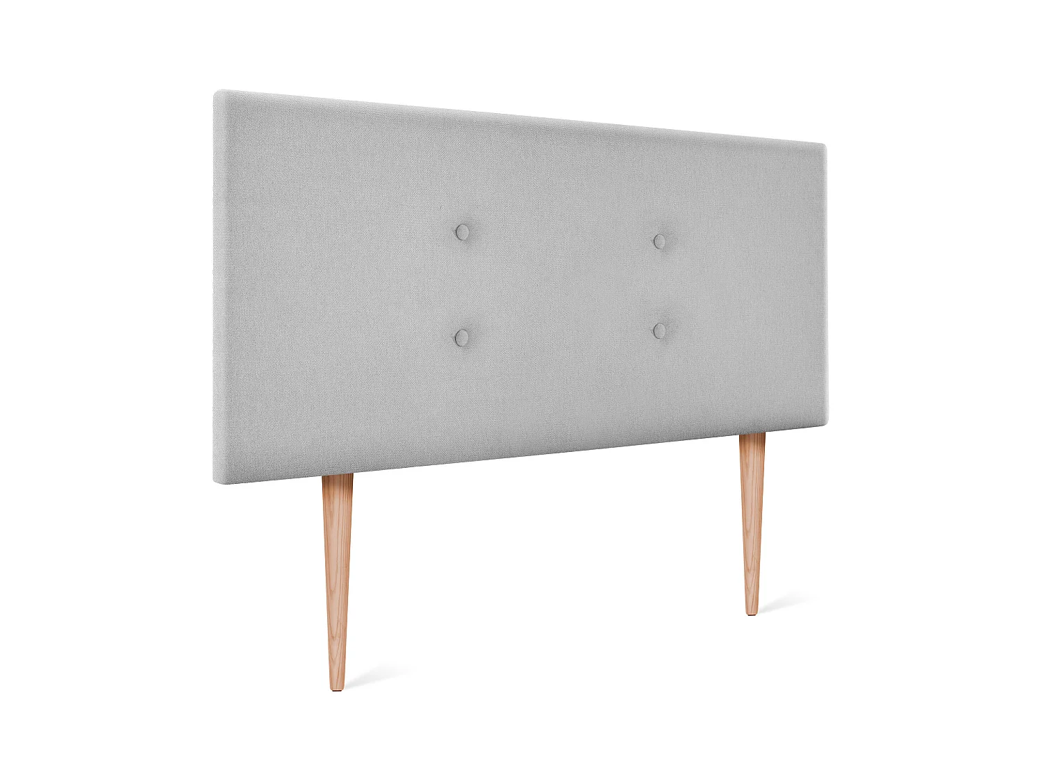 DHOME Tête de lit en tissu Aqualine avec 2 rangées de boutons 105x105cm avec pieds Lits 105 - Gris perle