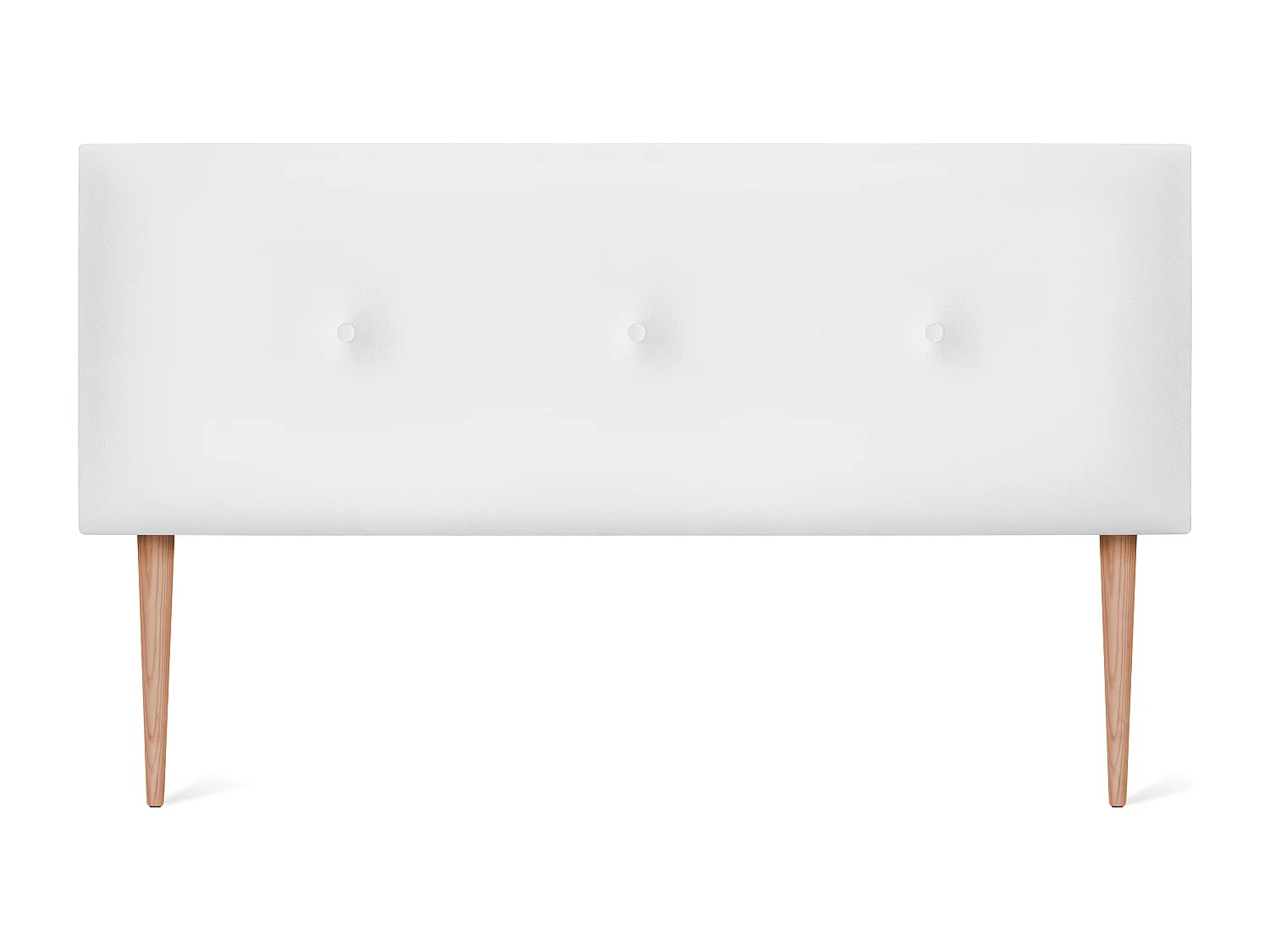 DHOME Glad kunstleer hoofdeinde met knopen 150x105cm met bedpoten 150 - Wit