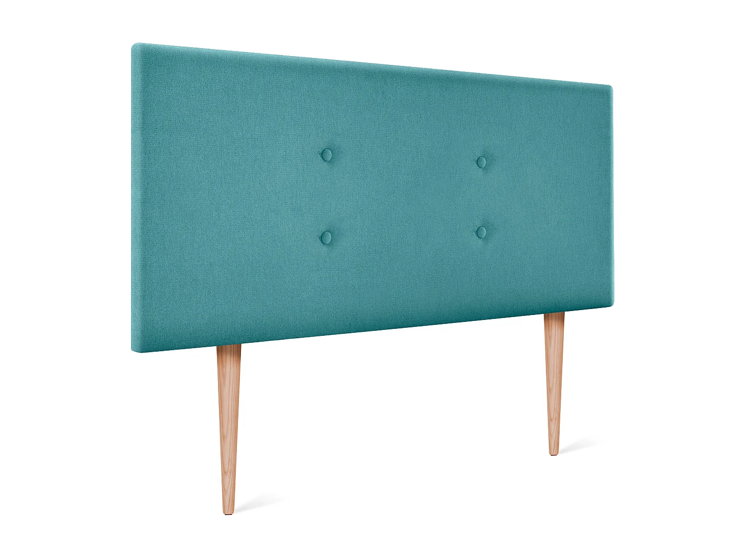 DHOME Tête de lit en tissu Aqualine avec 2 rangées de boutons 105x105cm avec pieds Lits 105 - Turquoise