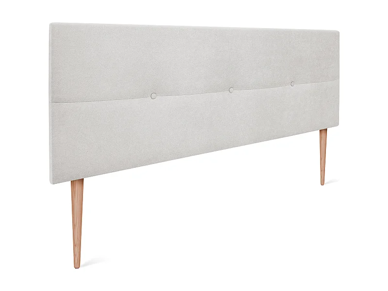 DHOME Tête de lit en tissu Aqualine avec Boutons 160x105cm avec pieds Lits 150/160 - Gris perle