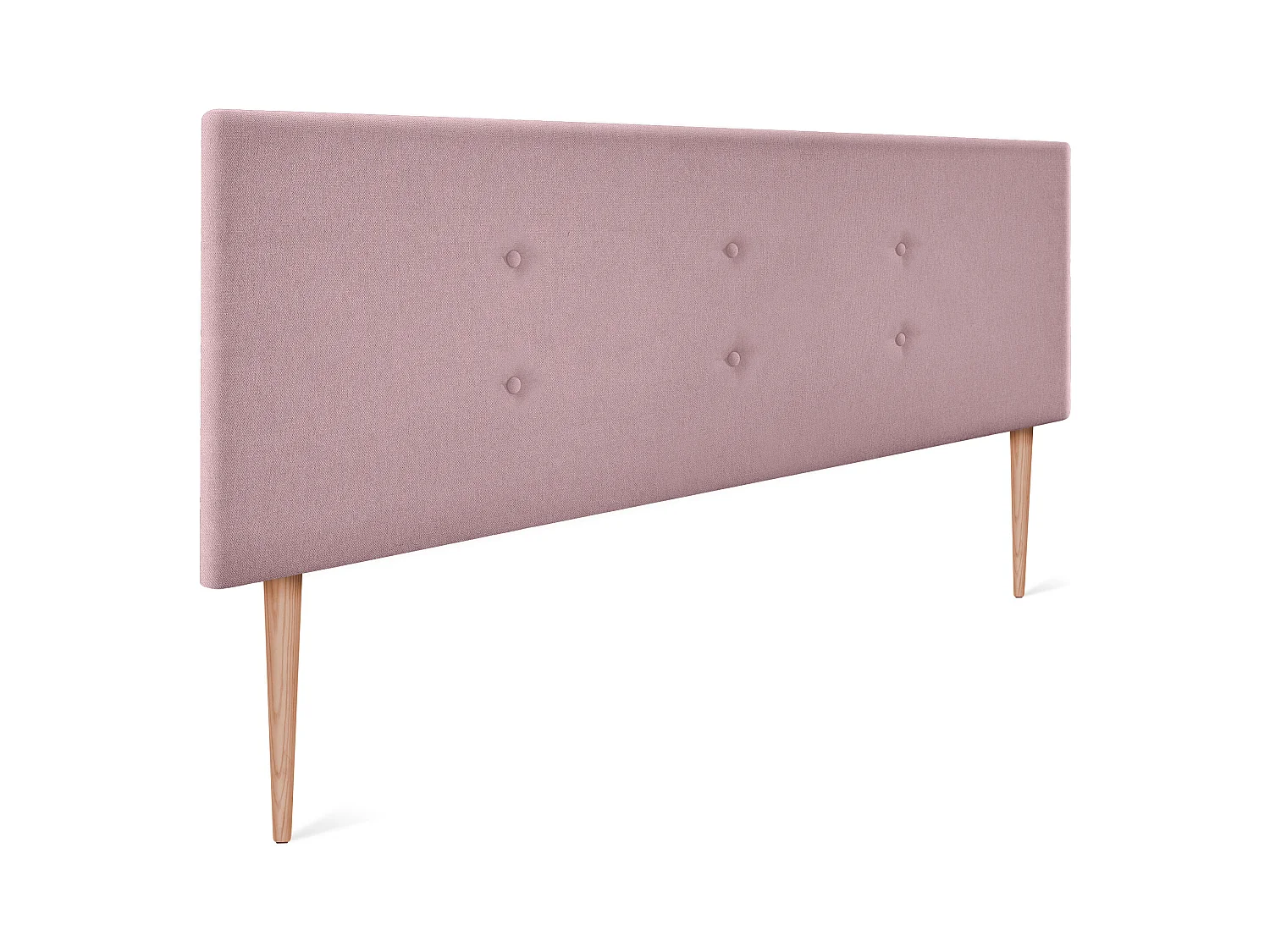 DHOME Tête de lit en tissu Aqualine avec 2 rangées de boutons 150x105cm avec pieds Lits 150 - Saumon