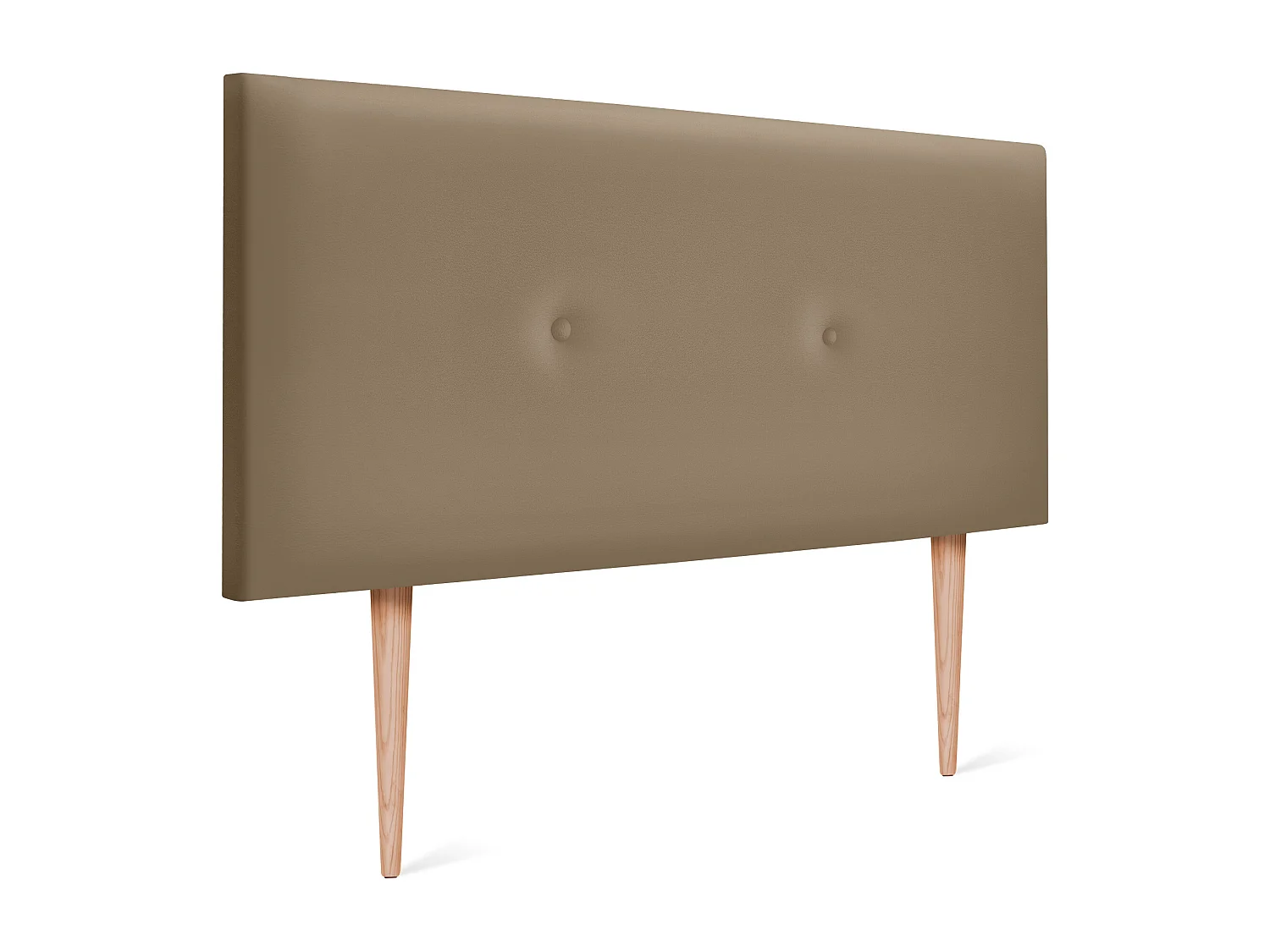 DHOME Glad kunstleer hoofdeinde met knopen 90x105cm met bedpoten 80/90 - Lichtbruin