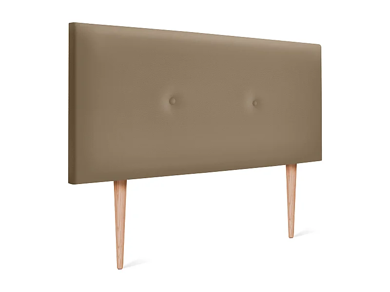 DHOME Tête de lit simili cuir lisse avec Boutons 90x105cm avec pieds Lits 80/90 - Marron Clair