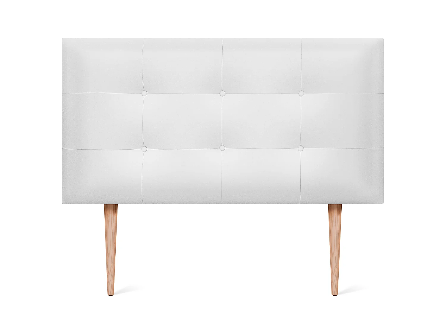 DHOME Testiera in de Similpelle Capitoné 105x115cm Con le gambe Letti 105 - Bianco