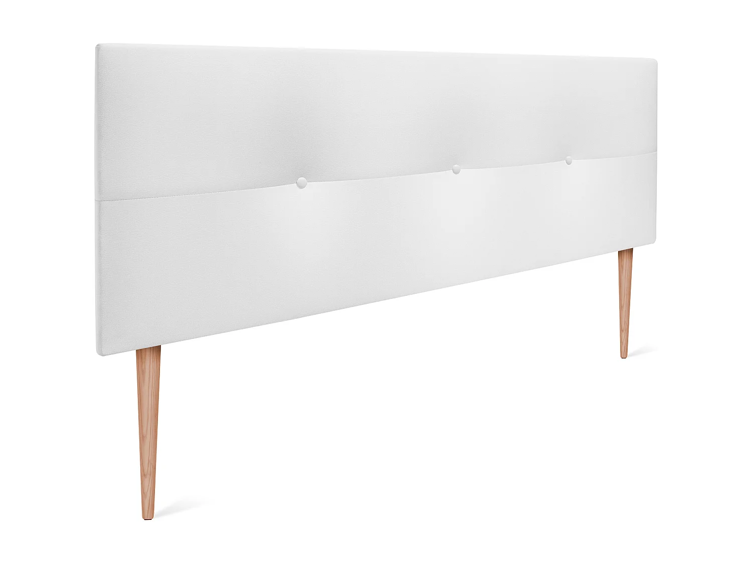 DHOME Testiera in de Similpelle con bottoni 145x105cm Con le gambe Letti 135/140 - Bianco