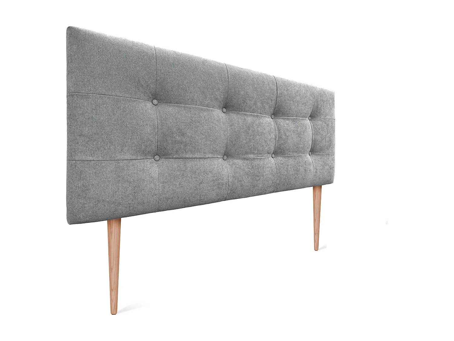 DHOME Tête de lit en Tissu Aqualine Capitonné 150x115cm avec Pieds Lits 150 - Gris