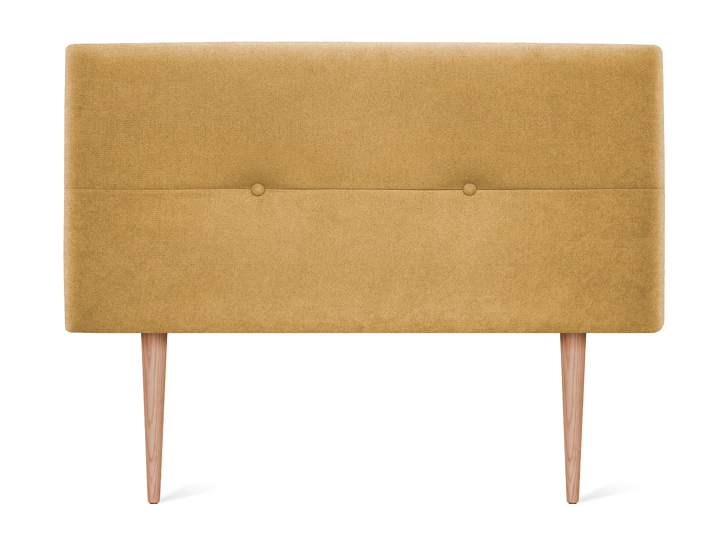 DHOME Hoofdeinde van Aqualine stof met knopen 105x105cm met bedpoten Bedden 105 - Mosterd