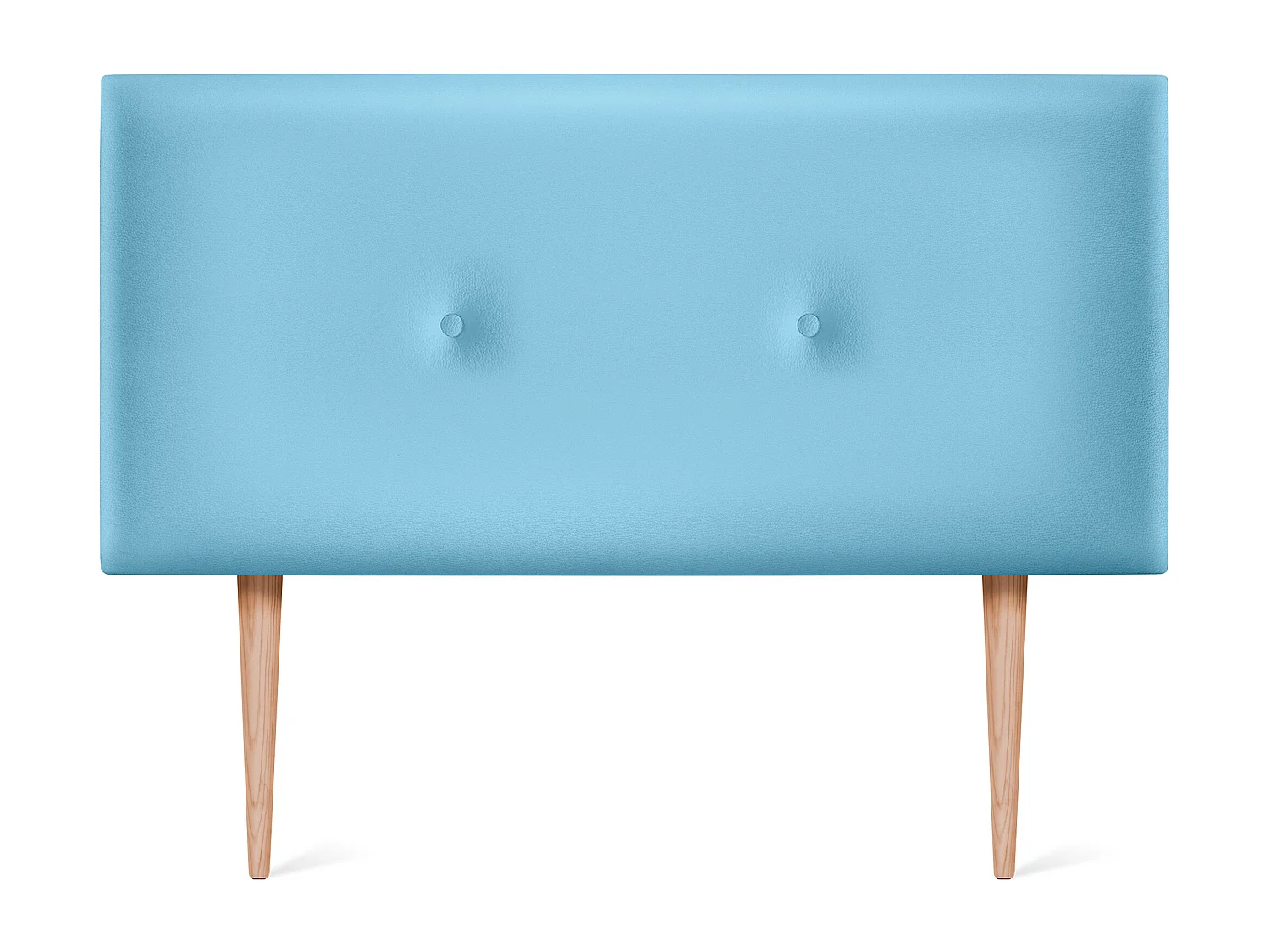 DHOME Testiera in de Similpelle Liscia con bottoni 110x105cm Con le gambe Letti 105 - Cielo blu