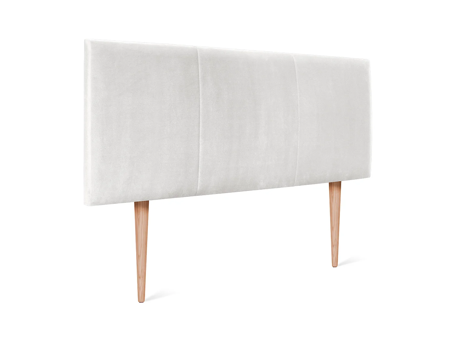 DHOME Tête de lit en velours lisse avec trois panneaux 145x105cm avec pieds Lits 135/140 - Blanc Visón
