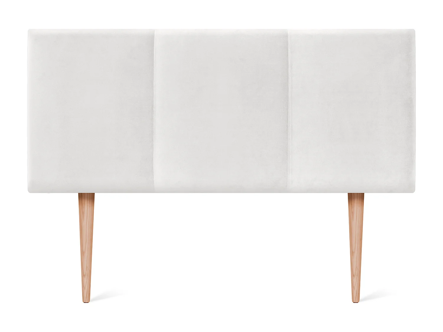 DHOME Cabeceira de  Veludo Liso com Três Painéis 145x105cm com Pernas Camas 135/140 - Vison Branco