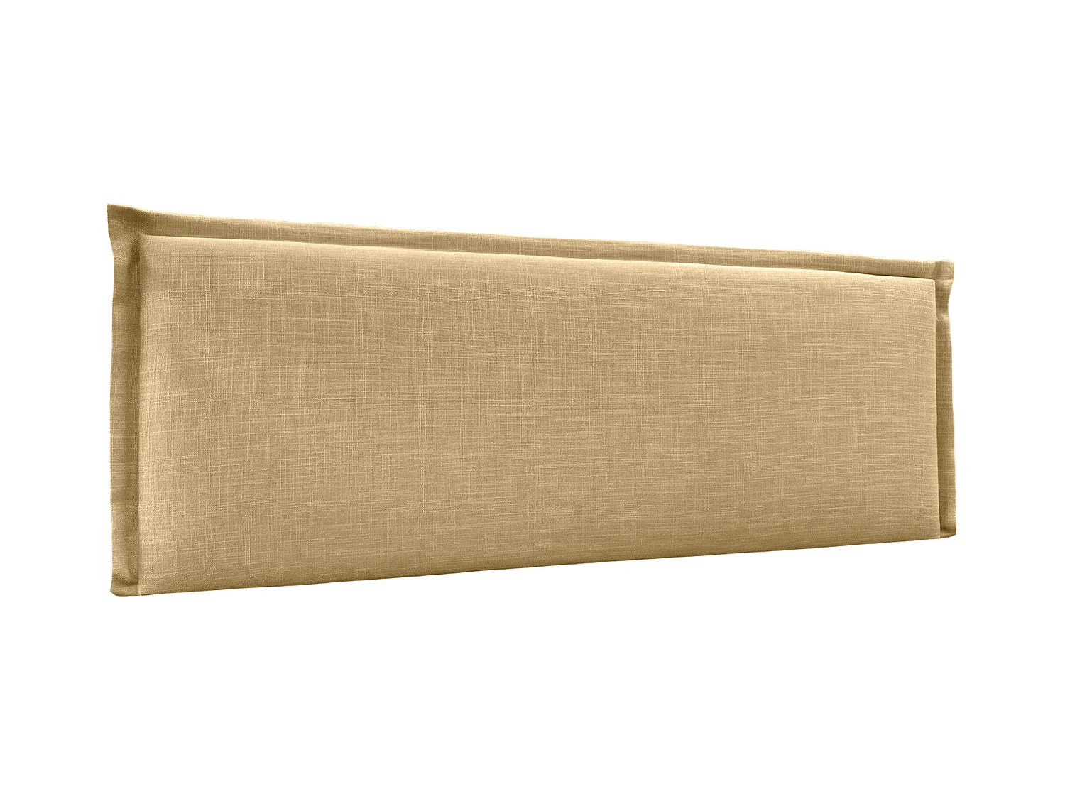 DHOME Tête de lit en lin naturel uni avec passepoils 145x50cm Lits 135/140 - Moutarde