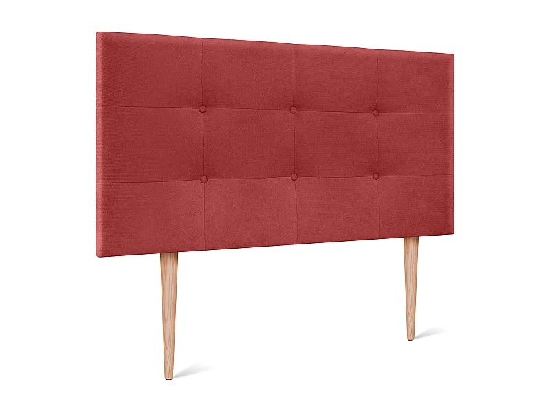 DHOME Aqualine getuftetes Stoffkopfteil 90 x 115 cm mit Bettbeinen 80/90 – Rot