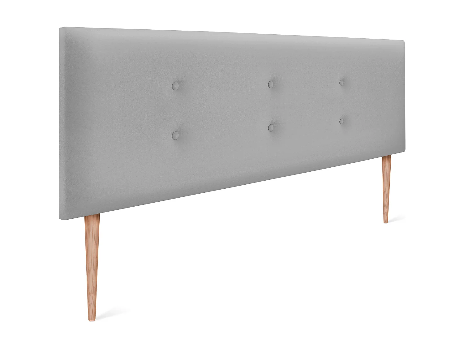 DHOME Kunstleer Hoofdbord met 2 Rijen Knopen 135x105cm met Bedpoten 120/135 - Lichtgrijs