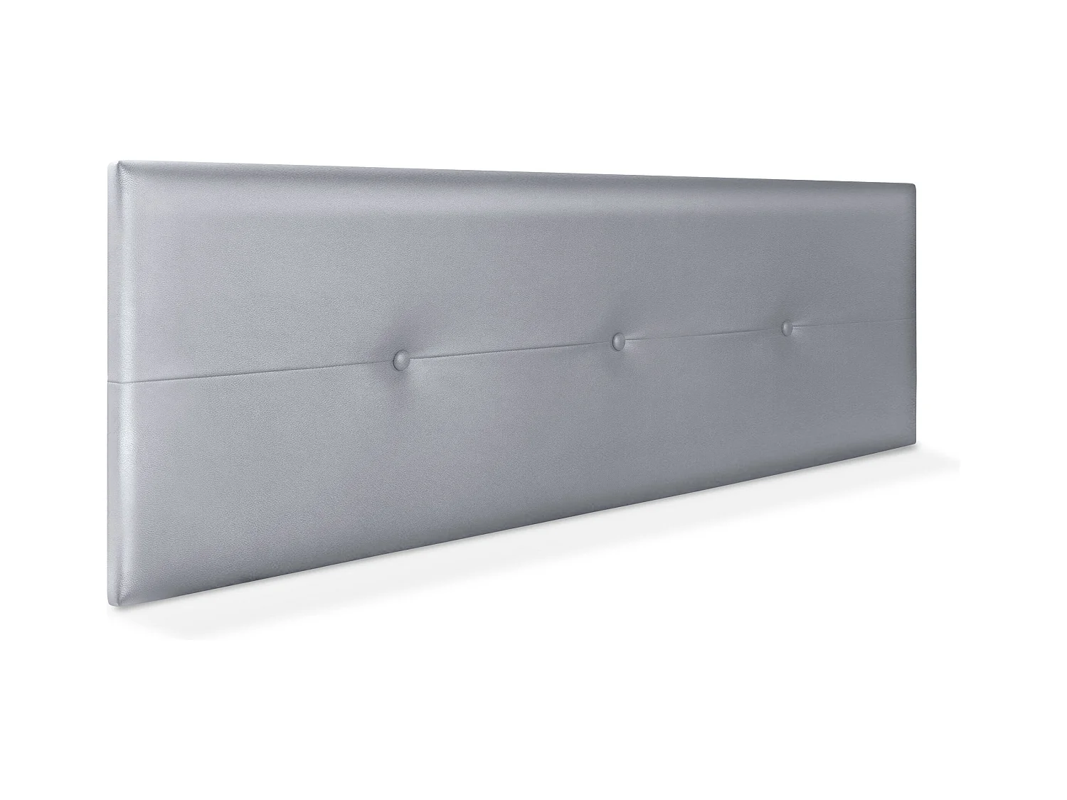 DHOME Kopfteil aus Kunstleder mit Knöpfen 145x50cm Betten 135/140 - Silber
