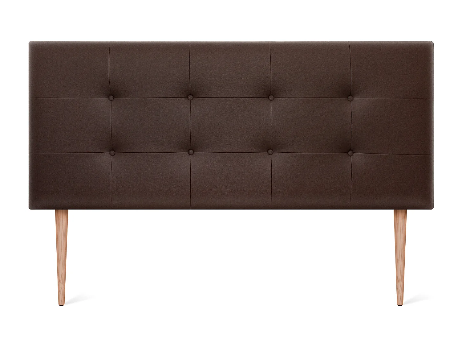 DHOME Getuft kunstleer hoofdeinde 150x115cm met bedpoten 150 - Chocolade