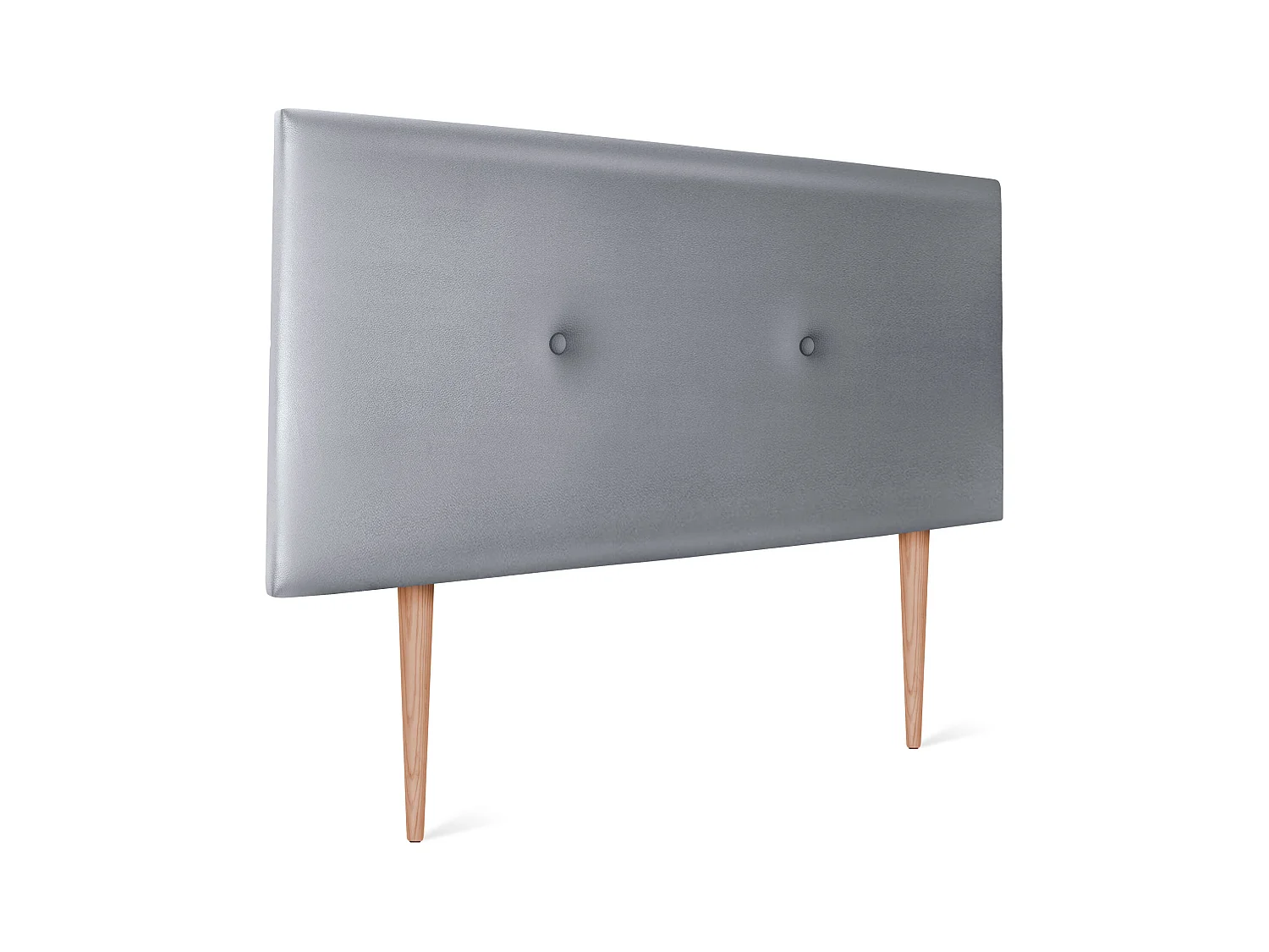 DHOME Tête de lit simili cuir lisse avec Boutons 95x105cm avec pieds Lits 90 - Argent