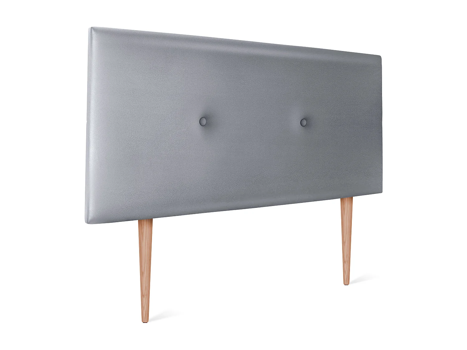 DHOME Tête de lit simili cuir lisse avec Boutons 95x105cm avec pieds Lits 90 - Argent