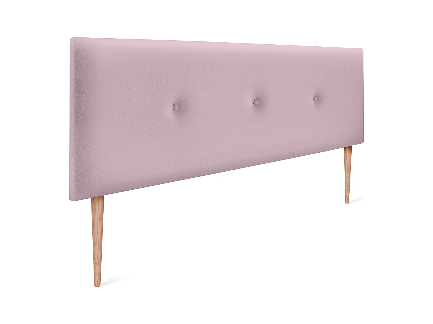 DHOME Tête de lit simili cuir lisse avec Boutons 150x105cm avec pieds Lits 150 - Rose