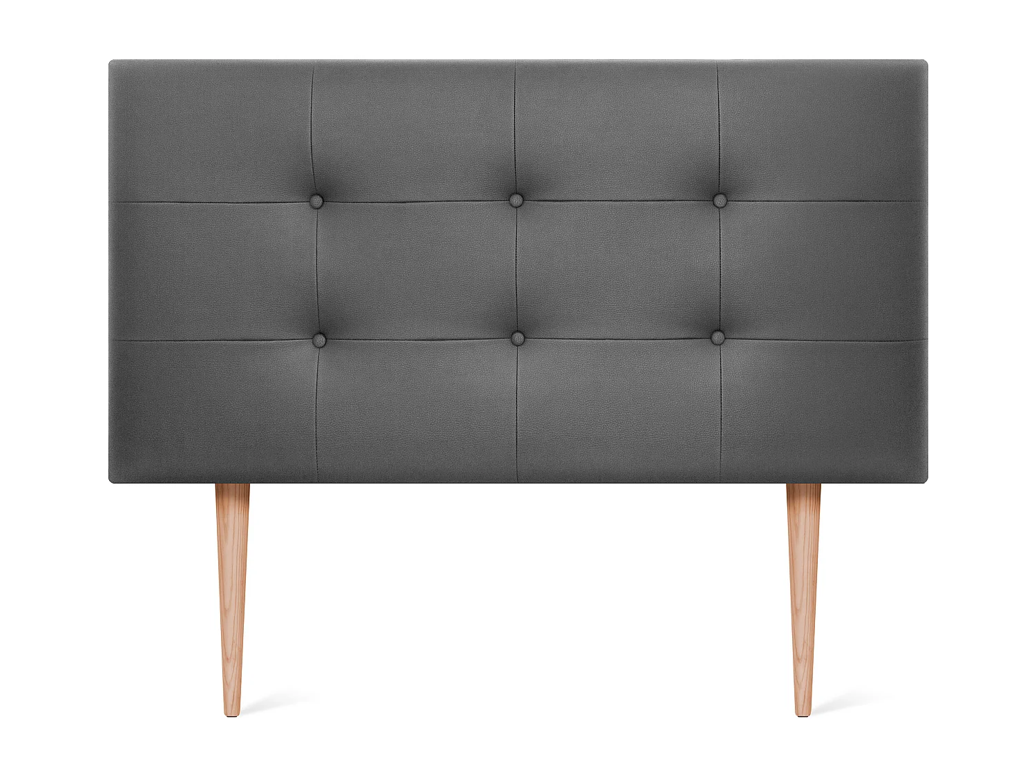 DHOME Cabeceira de  Couro sintético Capitoné 105x115cm com Pernas Camas 105 - Cinza