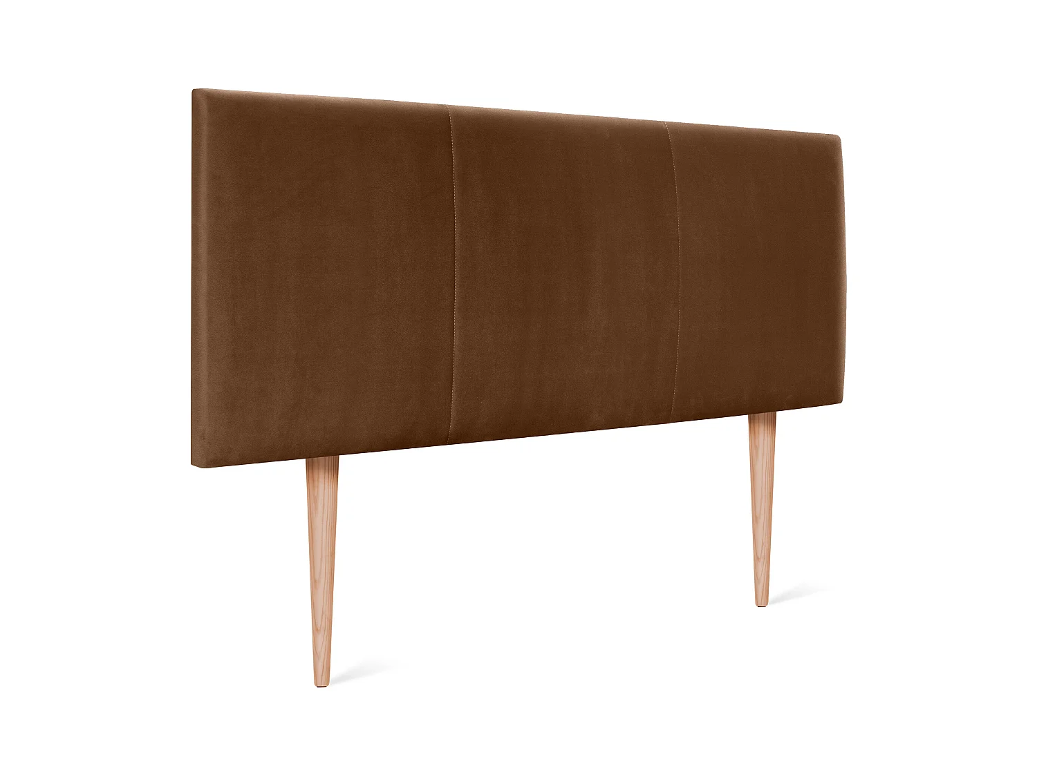 DHOME Tête de lit en velours lisse avec trois panneaux 95x105cm avec pieds Lits 90 - Marron