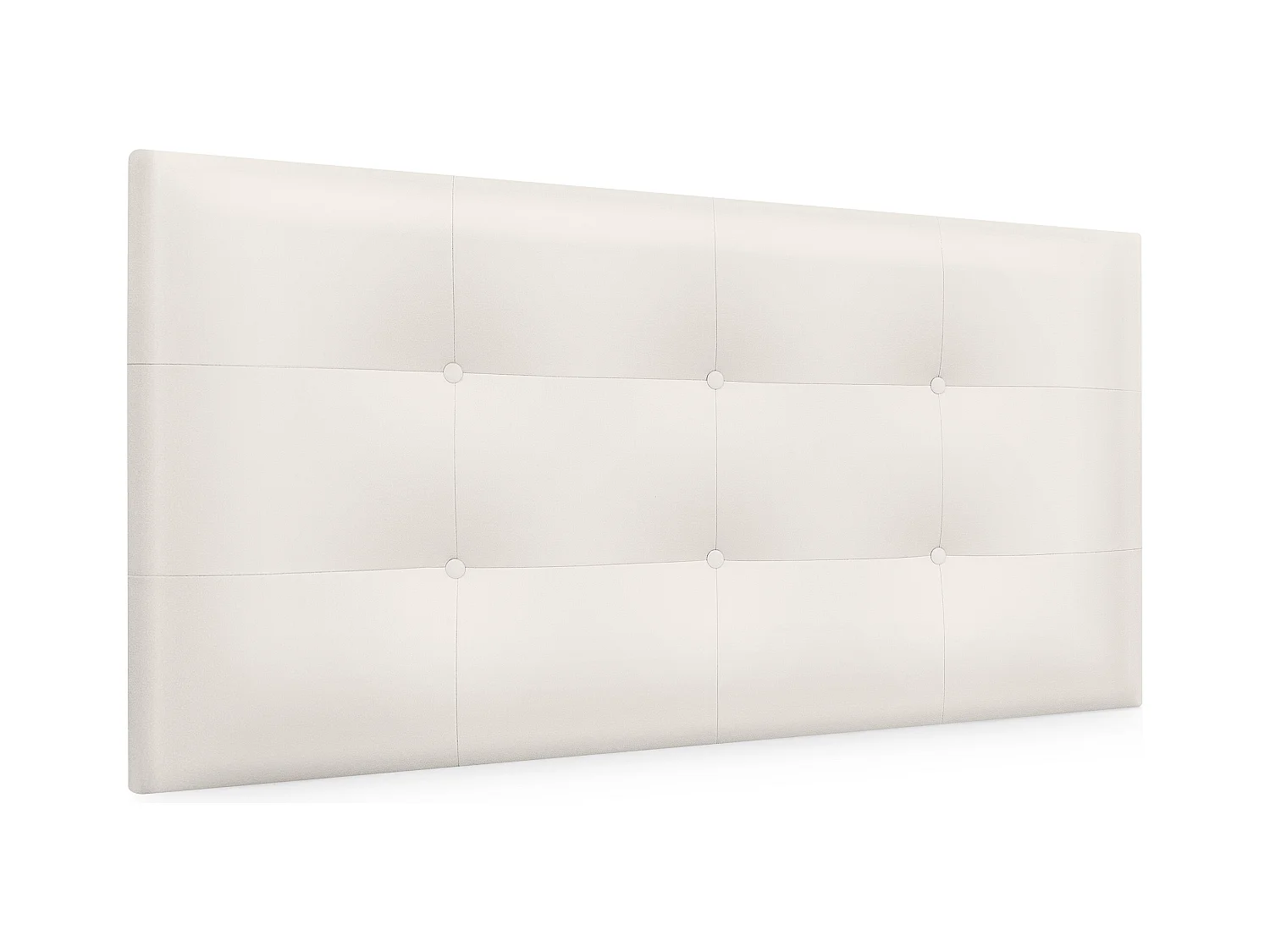 DHOME Tête de Lit en Similicuir Capitonnée 105x60cm Lit 105 - Blanc Ivoire