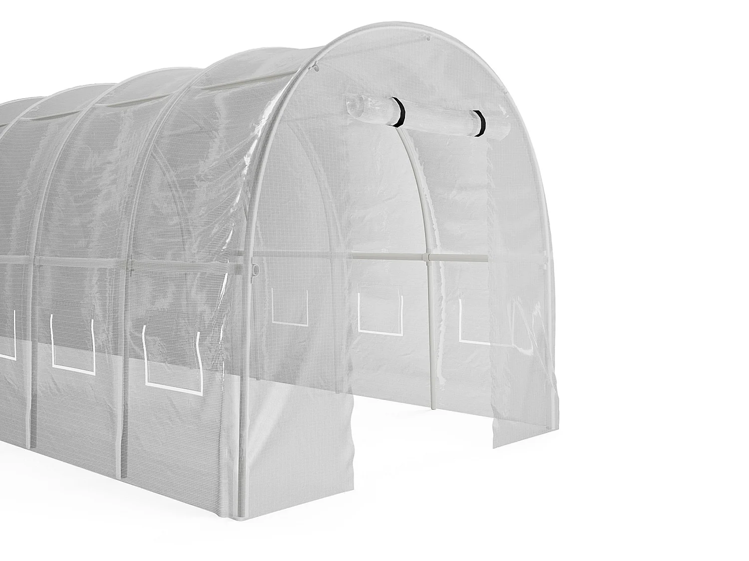 Serre tunnel avec structure en acier 12 m² - L300 x l400 x H200 cm - Blanc - IPOMEA