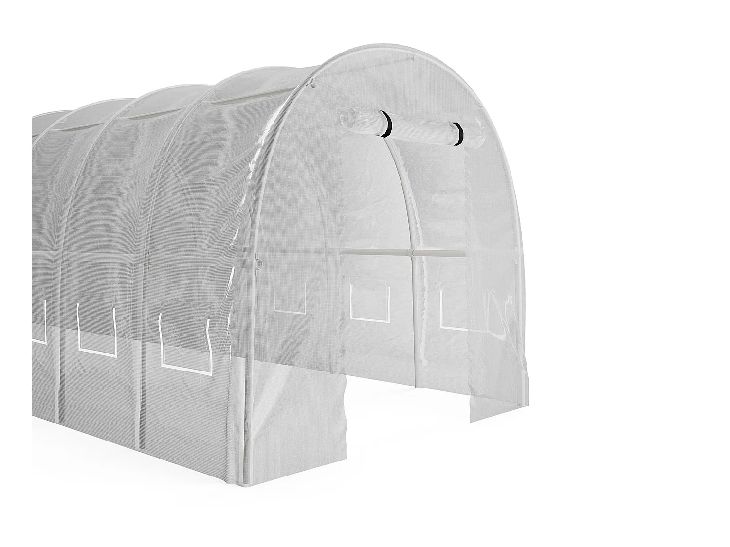 Invernadero tipo túnel con estructura de acero 12 m² - L300 x l400 x Alt. 200 cm - Blanco - IPOMEA