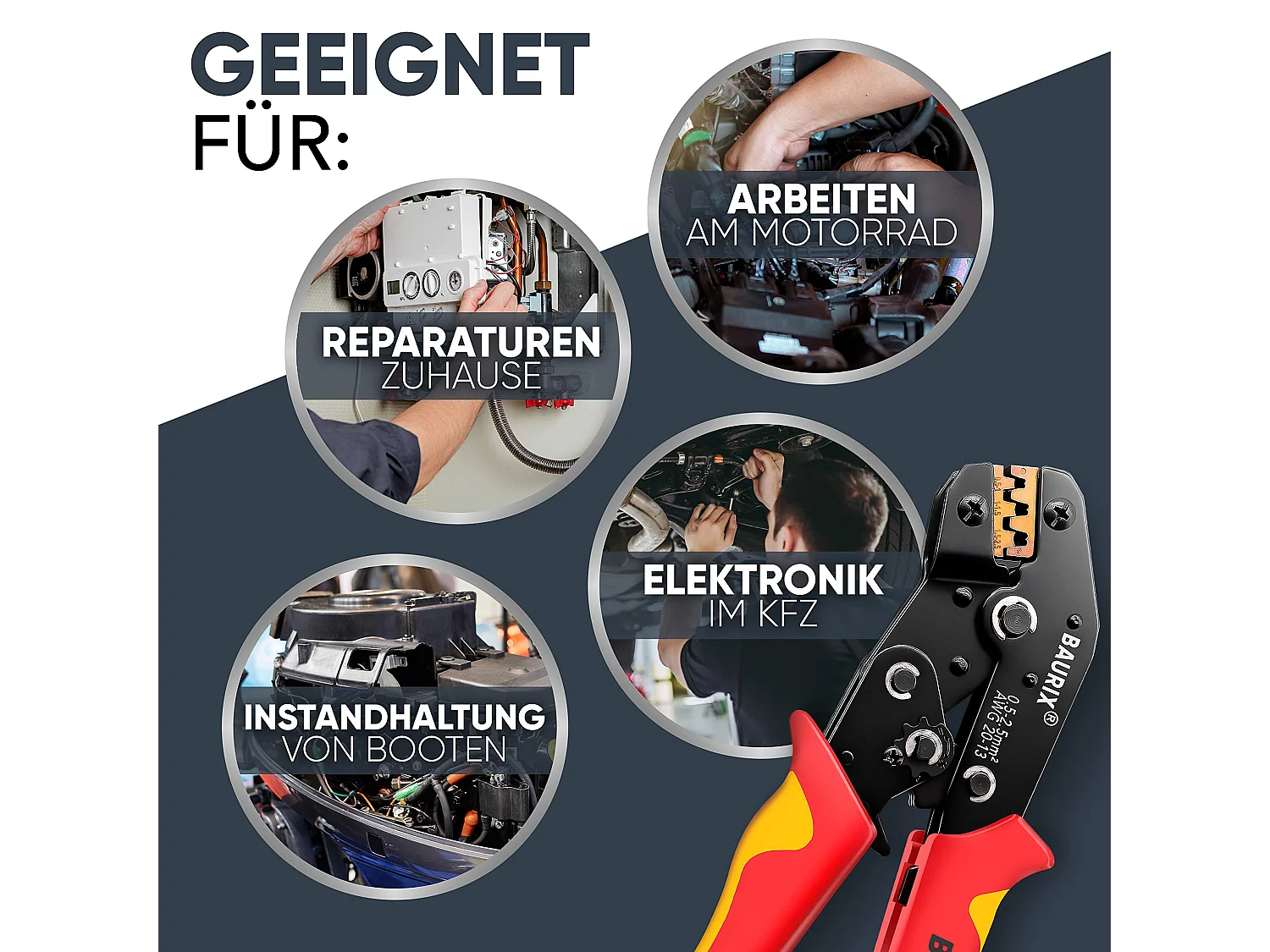 BAURIX® Crimpzange I Krimpzange für 0,50-2,50 mm²