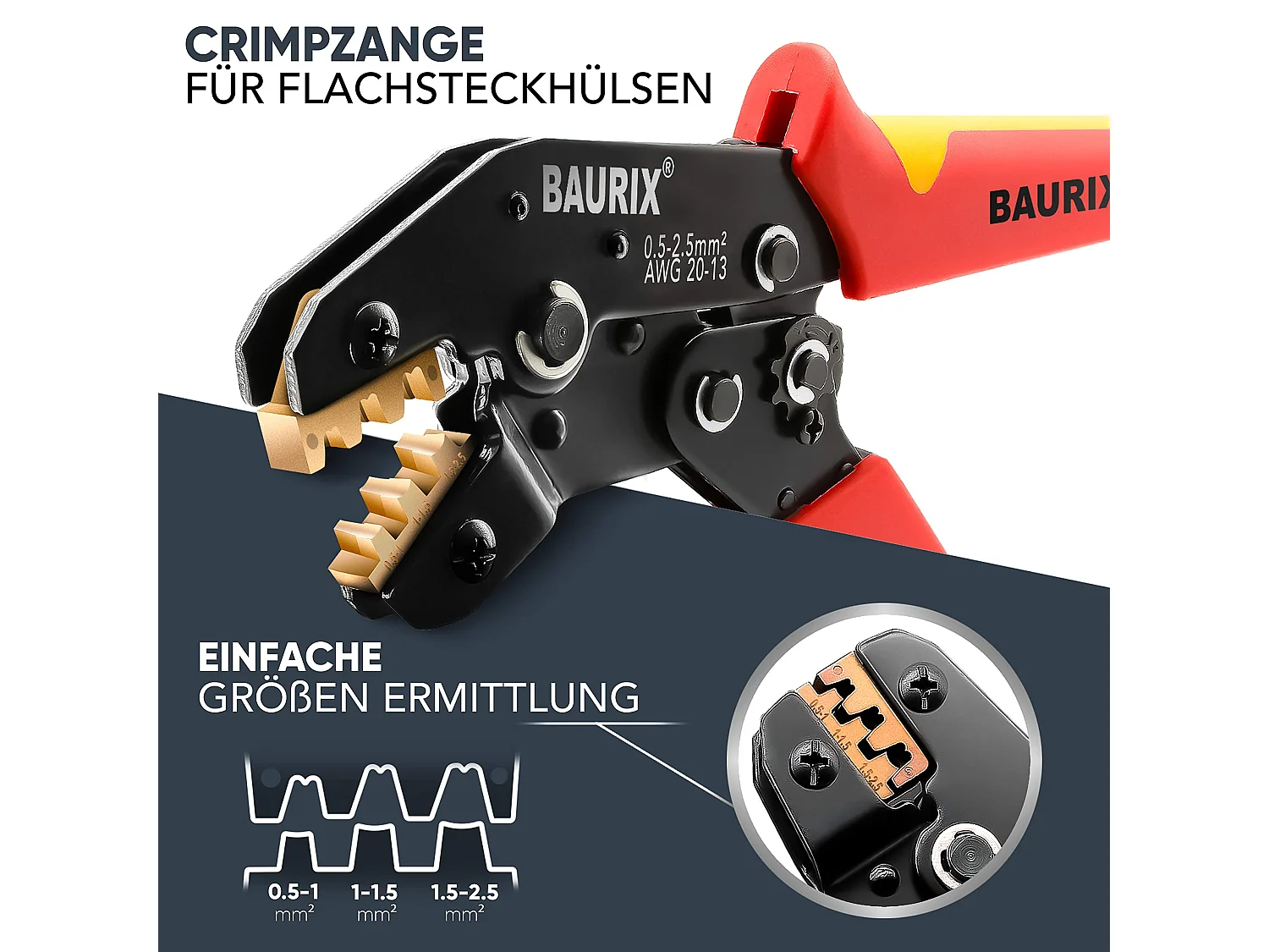 BAURIX® Crimpzange I Krimpzange für 0,50-2,50 mm²