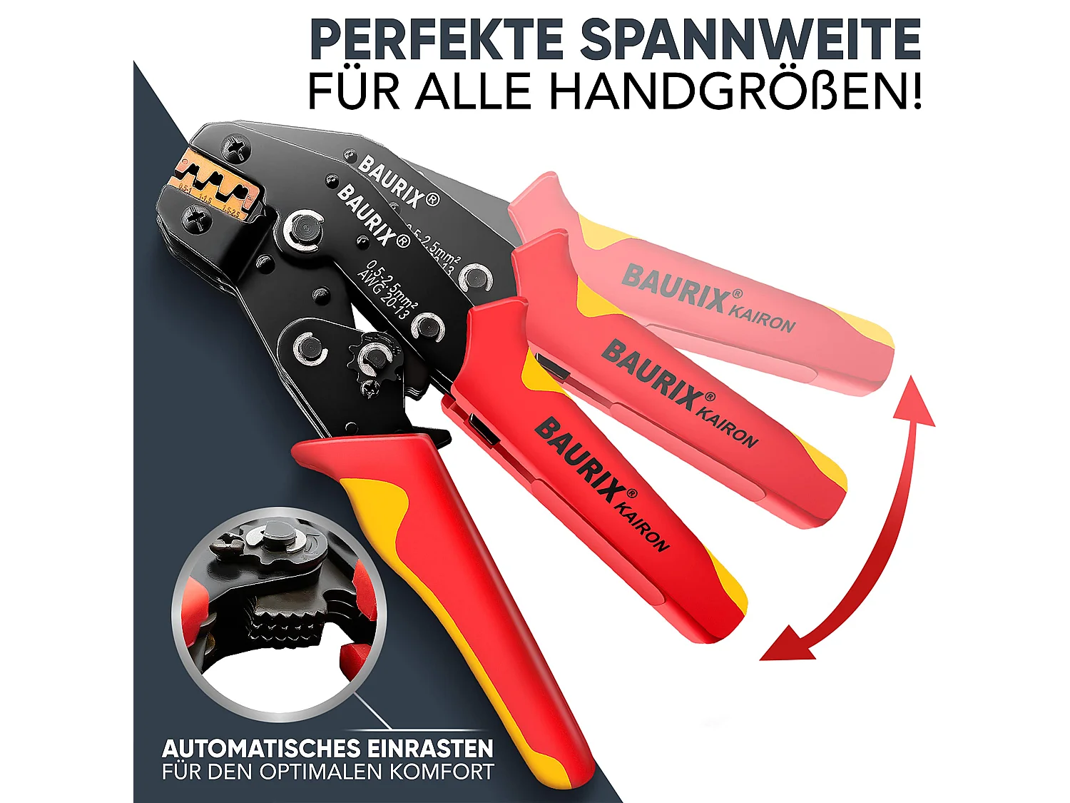 BAURIX® Crimpzange I Krimpzange für 0,50-2,50 mm²