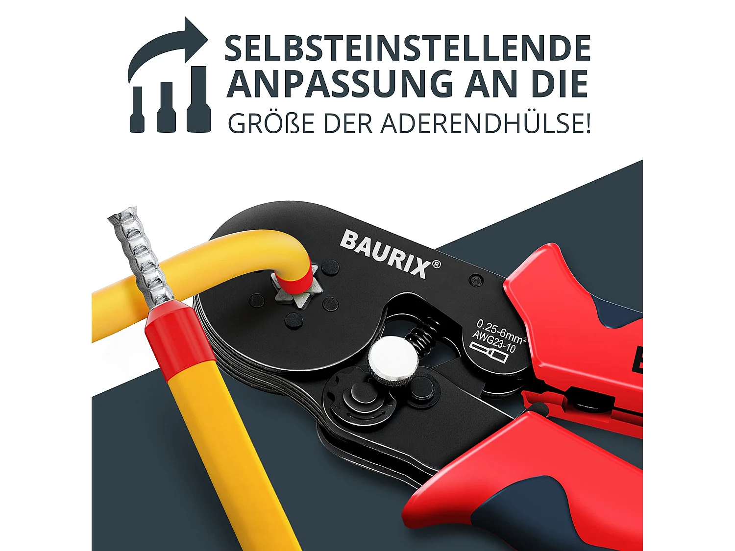 BAURIX® Sechskant Crimpzange mit 2000