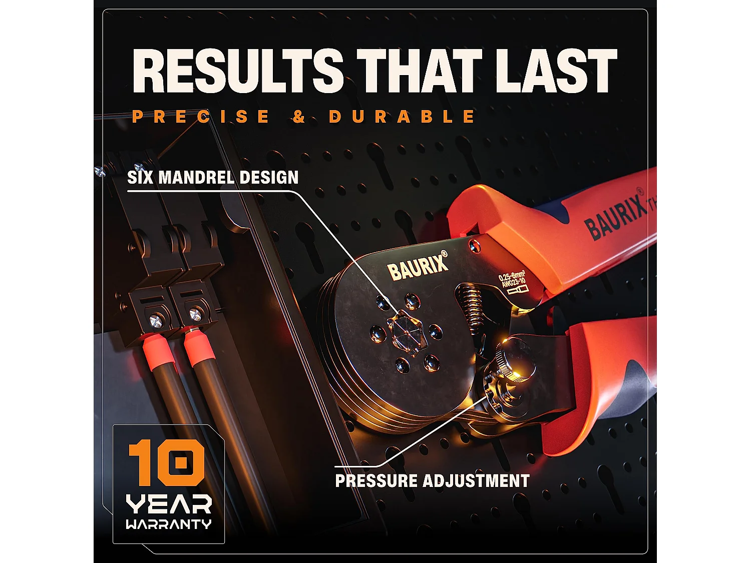 BAURIX® Sechskant Crimpzange mit 2000