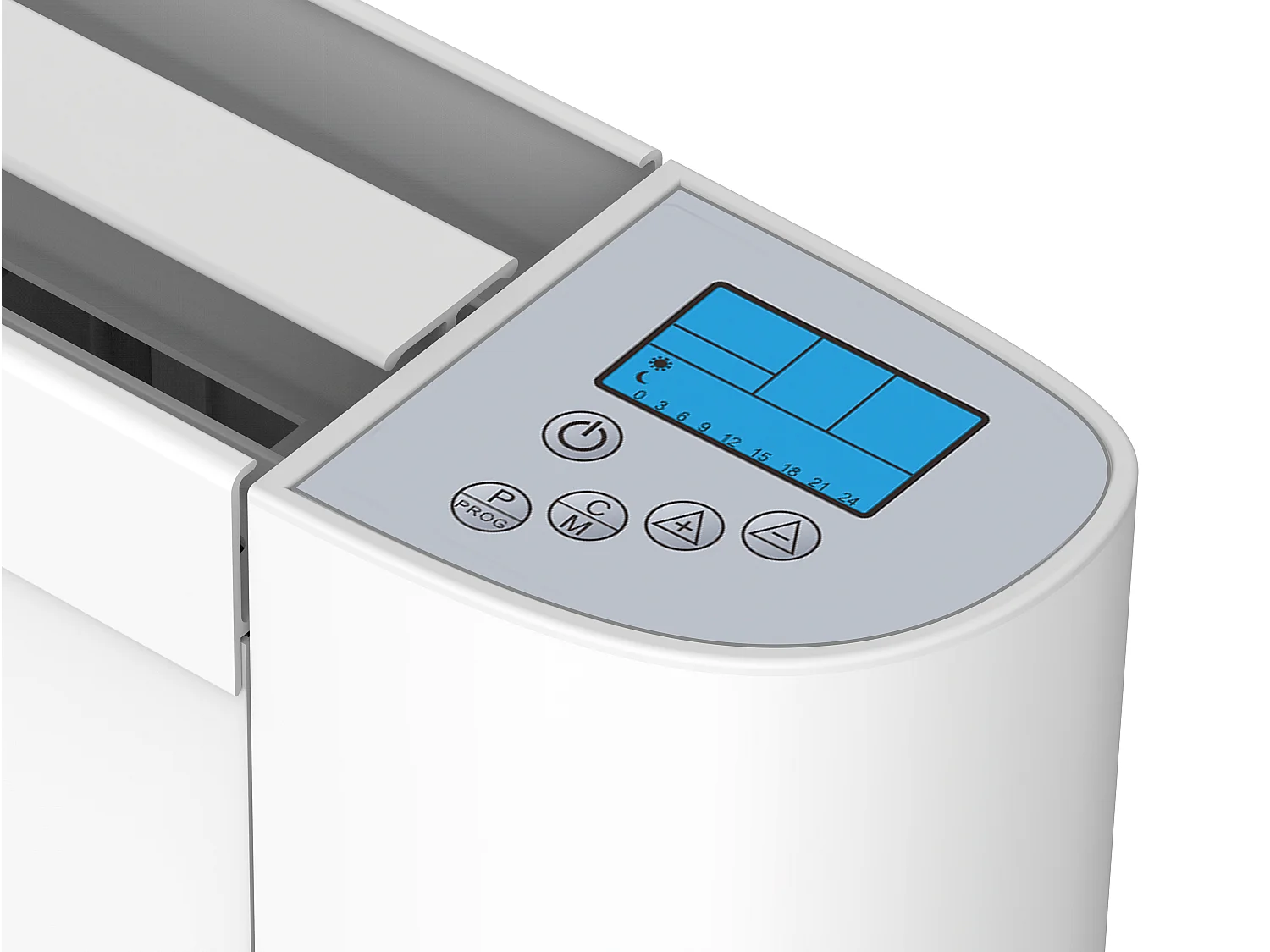 Energiebesparende keramische radiator in wit met WIFI