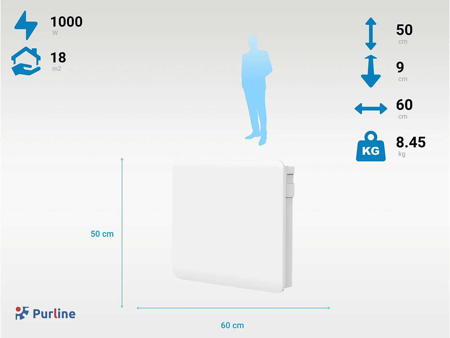 Radiatore a inerzia con piastra ceramica interna con controllo WIFI