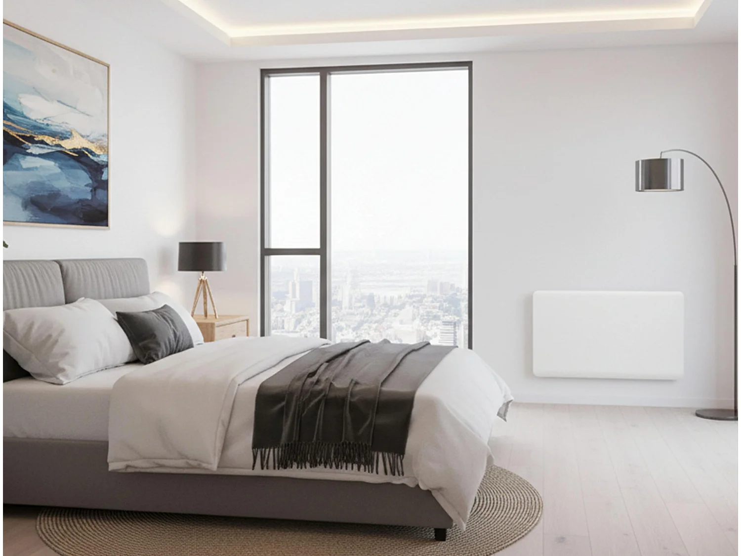 Traagheidsradiator met interne keramische plaat met WIFI regeling