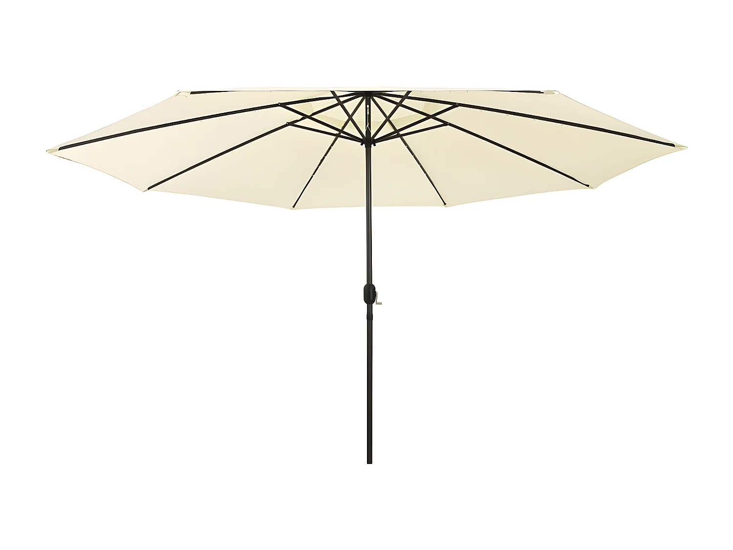 Guarda-sol exterior c/ luzes LED e poste de metal 400 cm areia