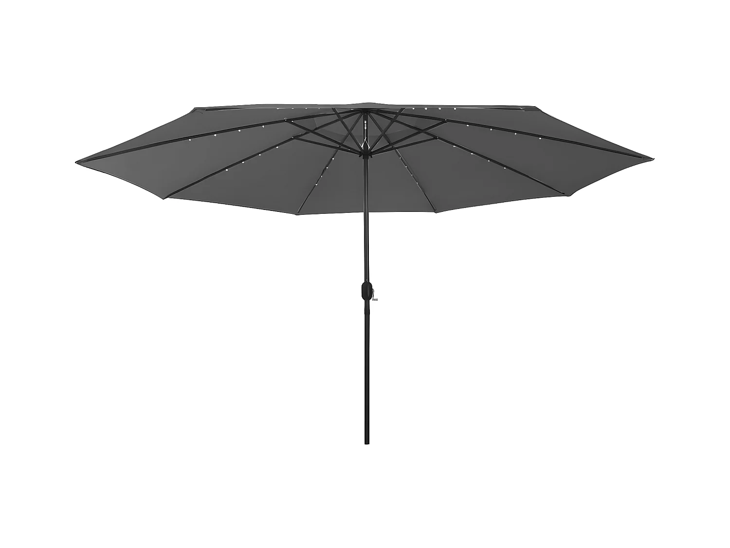 Parasol d'extérieur avec LED et mât en métal 400 cm Anthracite