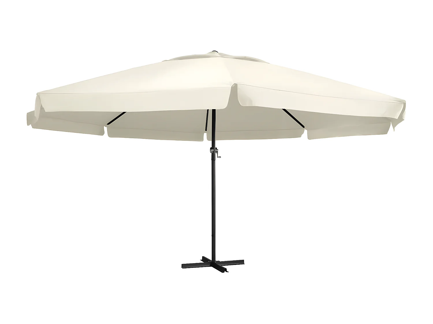Parasol d'extérieur avec mât en aluminium 600 cm Blanc sable